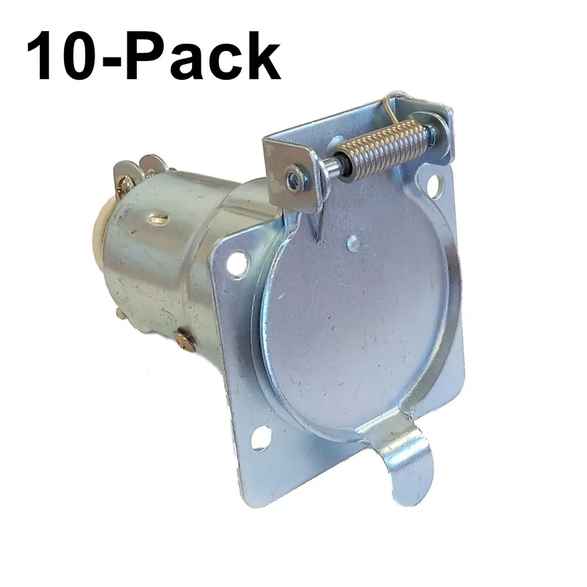 Pollack 7-Way RV Style Flat Blade Metal Car End Socket — 10-Pack, Model# 57-S-B